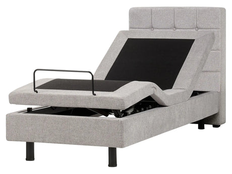 Electric Bed Light Grey EU Small Single 2ft6 Remote Control Adjustable Beliani