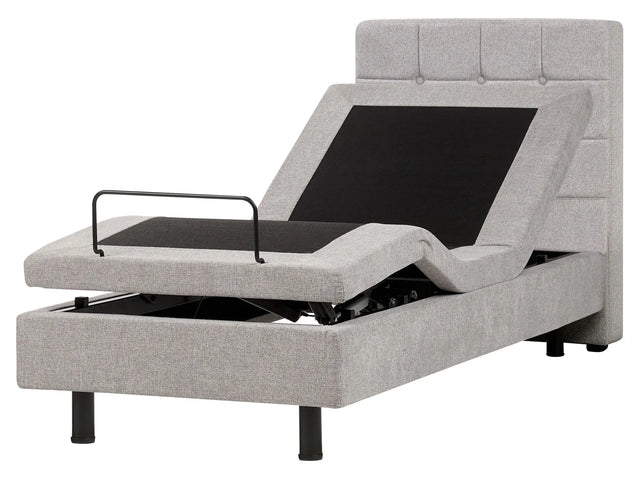 Electric Bed Light Grey EU Small Single 2ft6 Remote Control Adjustable Beliani