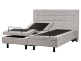 Modern Electric Bed Light Grey Polyester EU King Size 5ft3 Adjustable Remote Control Beliani