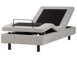 Electric Bed Light Grey Polyester EU Single 3ft Remote Control Adjustable without Headboard Beliani