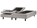 Electric Bed Light Grey Polyester EU Super King Size 6ft Remote Control Adjustable without Headboard Beliani