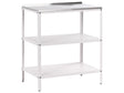 Outdoor Kitchen Island White  Stainless Steel 80 x 50 x 92 cm 2 Shelves Unit with Top Garden Kitchen Dining Beliani