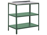 Outdoor Kitchen Island Green Stainless Steel 80 x 50 x 92 cm 2 Shelves Unit with Top Garden Kitchen Dining Beliani