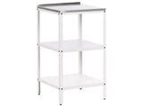 Outdoor Kitchen Island White Stainless Steel 2 Shelves Unit with Top Garden Kitchen Dining Beliani