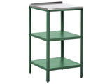 Outdoor Kitchen Island Green Stainless Steel 2 Shelves Unit with Top Garden Kitchen Dining Beliani