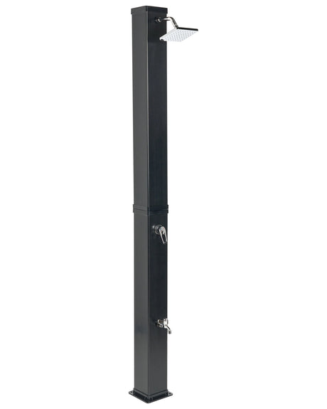 Outdoor Mixer Shower Set Black PVC with Rain Function Solar Powered Modern Garden Beliani