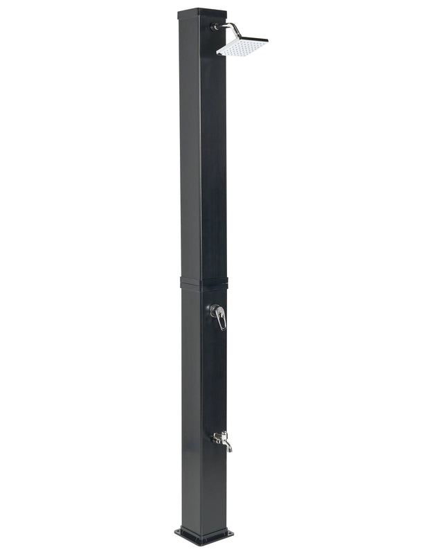 Outdoor Mixer Shower Set Black PVC with Rain Function Solar Powered Modern Garden Beliani