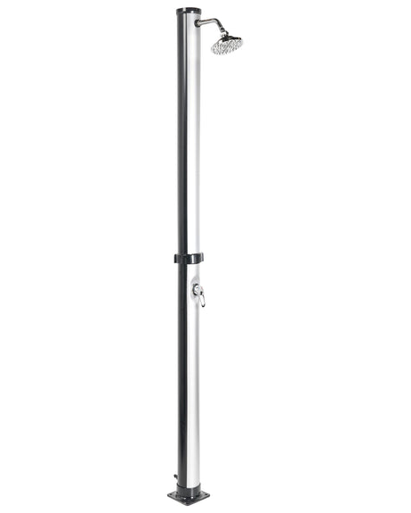 Outdoor Mixer Shower Set Black and Silver PVC with Rain Function Solar Powered Modern Garden Beliani