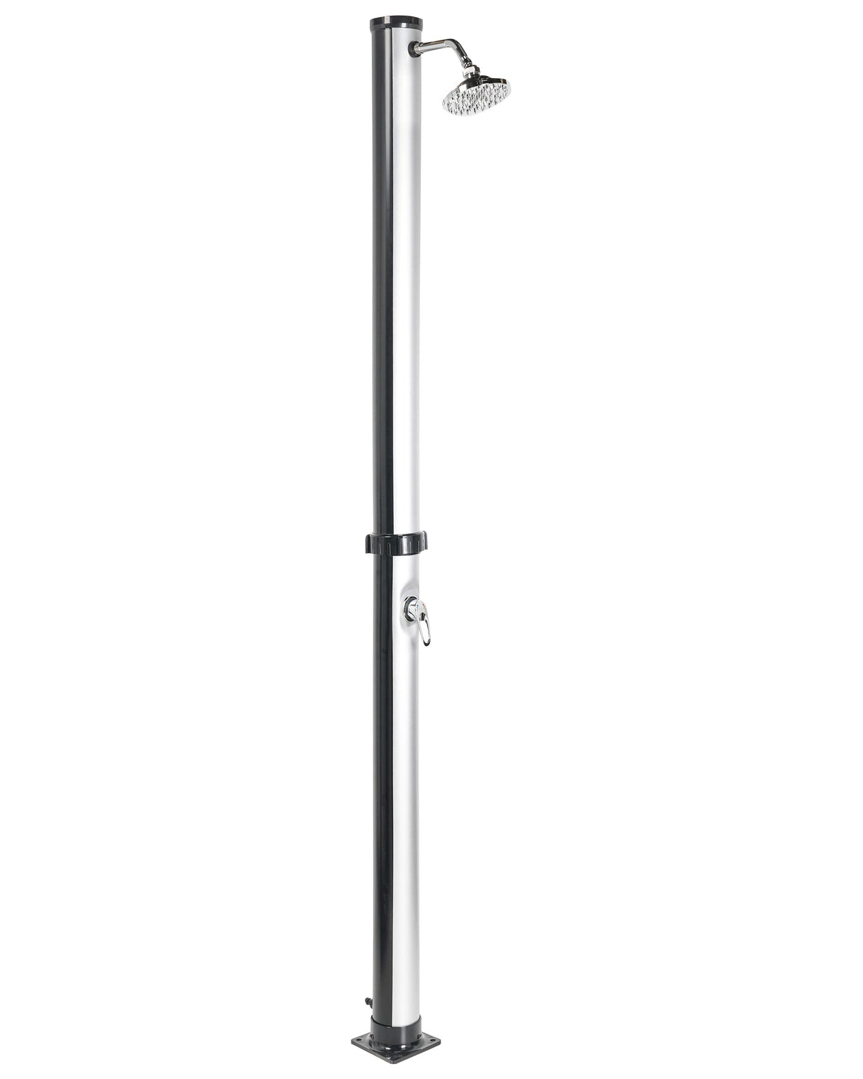 Outdoor Mixer Shower Set Black and Silver PVC with Rain Function Solar Powered Modern Garden Beliani