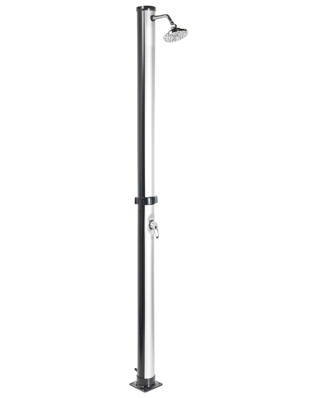 Outdoor Mixer Shower Set Black and Silver PVC with Rain Function Solar Powered Modern Garden Beliani