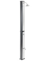 Outdoor Mixer Shower Set Black and Silver PVC with Rain Function Solar Powered Modern Garden Beliani