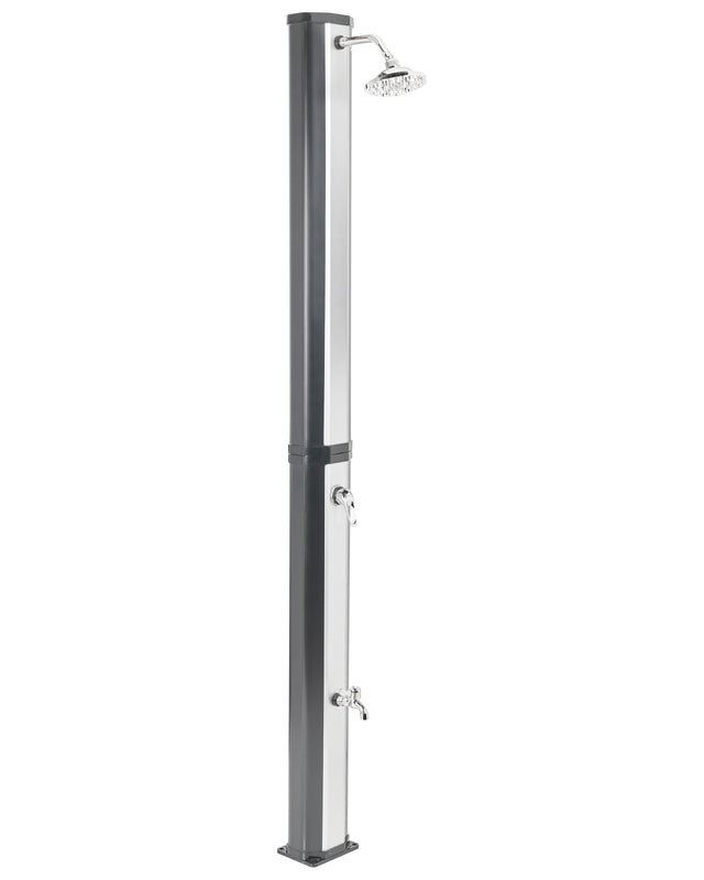 Outdoor Mixer Shower Set Black and Silver PVC with Rain Function Solar Powered Modern Garden Beliani