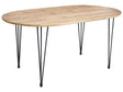 Dining Table Light Brown MDF Top Metal Legs Hairpin Legs Modern Industrial Style Beliani