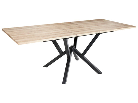 Dining Light Brown MDF Top Metal Legs Modern Industrial Style Beliani