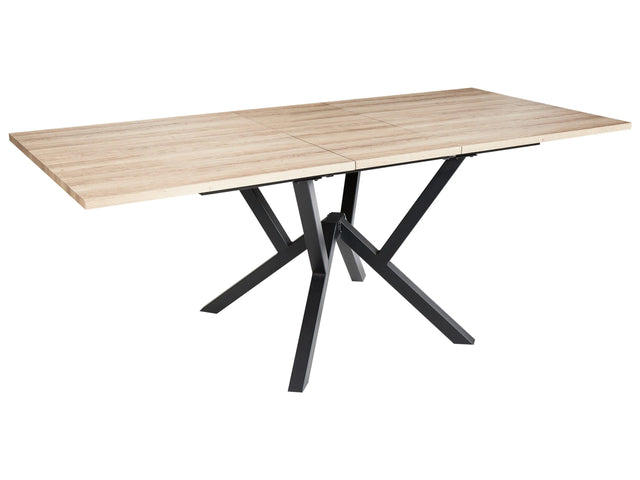 Dining Light Brown MDF Top Metal Legs Modern Industrial Style Beliani