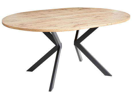 Dining Light Brown MDF Top Metal Legs Modern Industrial Style Beliani