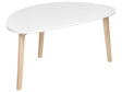 Coffee Table White MDF Table Top Pine Wood Legs Irregular Small Living Room Furniture Beliani