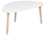 Coffee Table White MDF Table Top Pine Wood Legs Irregular Small Living Room Furniture Beliani