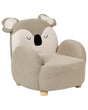 Kids Armchair Koala Taupe Upholstery Low Children Chair Koala Bear Shape Beliani