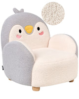 Kids Armchair Penguin Grey Upholstery Low Children Chair Shape Beliani