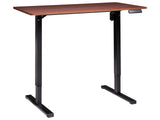 Electrically Adjustable Desk Dark BrownTabletop Black Steel Frame 120 x 60 cm Sit and Stand Square Feet Modern Design Beliani
