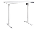 Electrically Adjustable Desk White Tabletop White Steel Frame 120 x 60 cm Sit and Stand Square Feet Modern Design Beliani