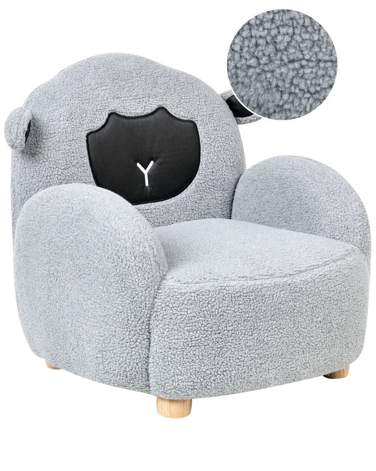 Kids Armchair Sheep Grey Upholstery Low Children Chair Shape Beliani