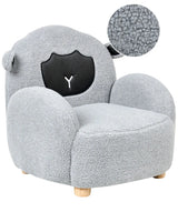 Kids Armchair Sheep Grey Upholstery Low Children Chair Shape Beliani