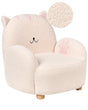 Kids Armchair Cat Off White Upholstery Low Children Chair Shape Beliani