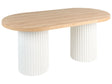 Dining Table Brown MDF Tabletop Legs 180 x 90 cm Modern Rustic Style Beliani