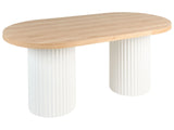 Dining Table Brown MDF Tabletop Legs 180 x 90 cm Modern Rustic Style Beliani