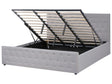 Bed Frame Light Grey Polyester Fabric Upholstery with Storage EU Super King Tufted Headboard Bedroom Furniture Beliani