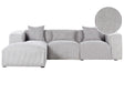 Right Hand Corner Sofa Light Grey Corduroy Upholstery 3 Seater Extra Scatter Cushions Modern Beliani