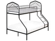 Single over Double Bunk Bed Black Iron High Sleeper Children Kids Bedroom Beliani