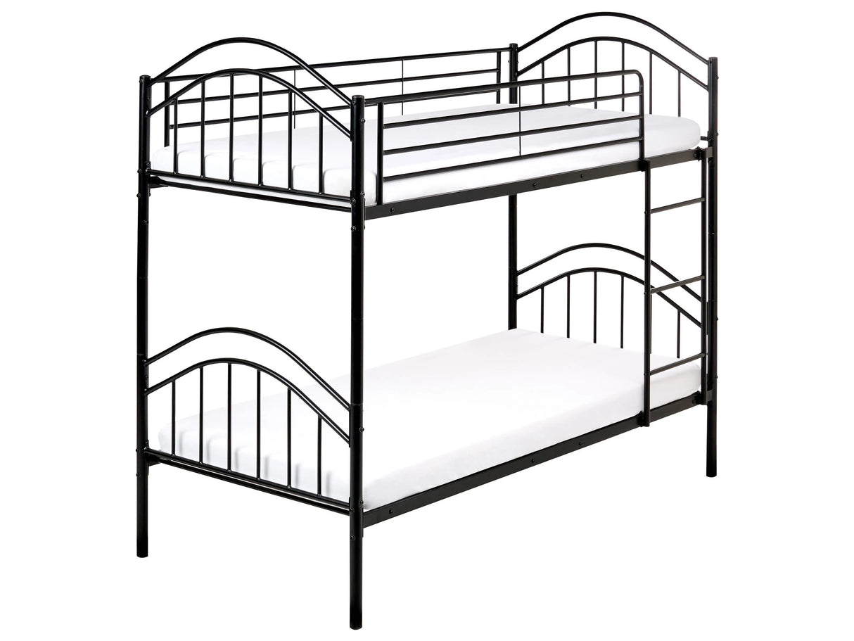 Single Size Bunk Bed Black Iron 3ft High Sleeper Children Kids Bedroom Beliani