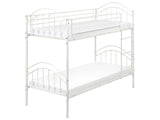 Single Size Bunk Bed White Iron 3ft High Sleeper Children Kids Bedroom Beliani