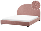 Waterbed Pastel Pink Polyester Boucle EU King Size 5ft3 Minimalist Retro Design Beliani