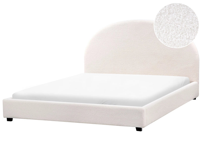 Waterbed Off-White Polyester Boucle EU King Size 5ft3 Minimalist Retro Design Beliani