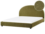 Waterbed Olive Green Polyester Boucle EU Super King Size 6ft Minimalist Retro Design Beliani