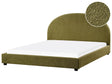 Bed Olive Green Polyester Boucle EU Super King Size 6ft Minimalist Retro Design Beliani