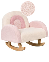 Kids Size Rocking Chair Pastel Pink Boucle Indoor Beliani