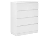 Chest of Drawers White Particle Board 4 Drawers 100 x 80 cm Living Room Bedroom Hallway Scandinavian Design Beliani