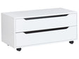 Bathroom Cabinet White MDP Synthetic Material Wheels Drawers Storage Bathroom Furniture Beliani