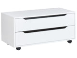 Bathroom Cabinet White MDP Synthetic Material Wheels Drawers Storage Bathroom Furniture Beliani