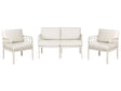 4 Seater Garden Sofa Set Light Beige Synthetic Frame Outdoor Armchairs 2 Seater Sofa with Cushions Modern Style Beliani
