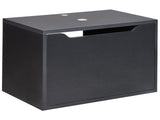 Bathroom Wall Mounted Washbasin Cabinet Black Particle Board Pre-Cut Holes for Basin Beliani