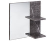 Mirror with Shelves Black Particle Board Modern Bathroom Storage Beliani