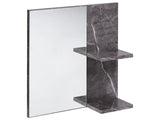 Mirror with Shelves Black Particle Board Modern Bathroom Storage Beliani