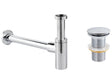 Basin Bottle Trap with Click Clack Waste Silver Brass and Stainless Steel for Bathroom Basin Beliani