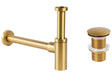 Basin Bottle Trap with Click Clack Waste Gold Brass and Stainless Steel for Bathroom Basin Beliani